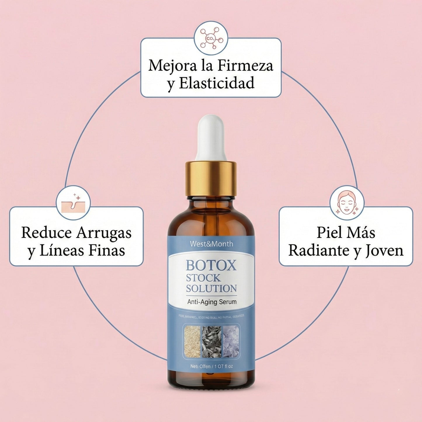 Sérum Reafirmante Antiarrugas 30ml: Reafirma y suaviza líneas de expresión.