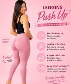 Paga 1 lleva 3 LEGGINS PUSH UP DE ALTO AJUSTE: Leggins cómodos y ligeros con efecto push up, tela de 150g y ajuste favorecedor para realzar la silueta, ideales para uso diario, gym y outfits casuales.